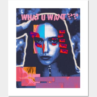 What u want? design colorblock Posters and Art